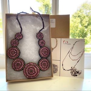 NEW Pink & Gold Beaded Necklace